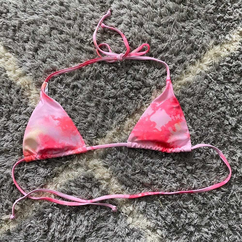 Pink tie dye bikini top